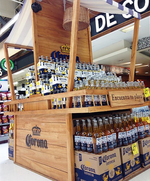 Isla Corona instalada en un supermercado
