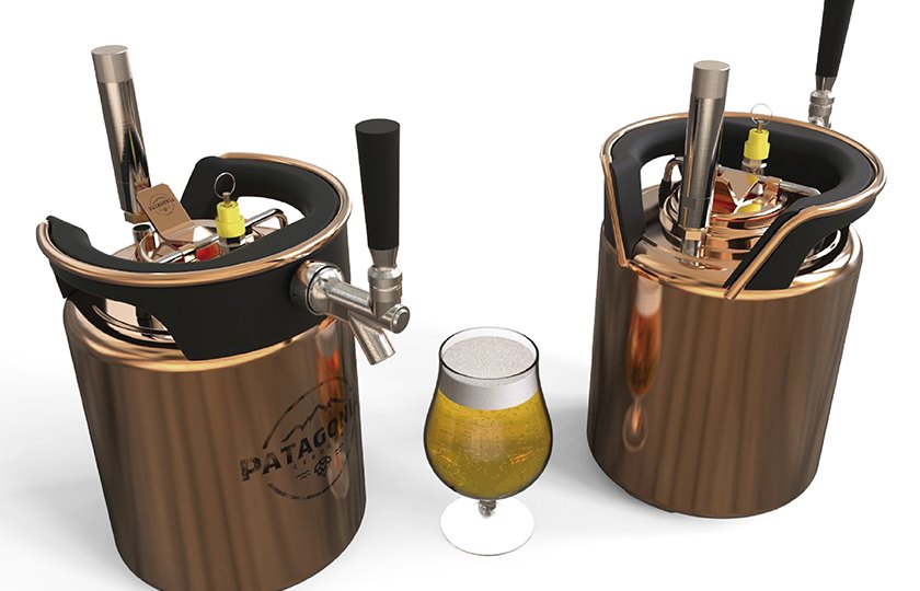 Render de Patagonia: mini keg cobreado