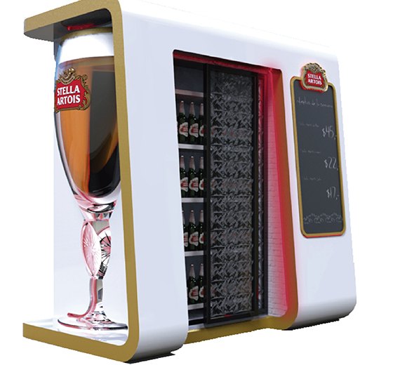 Render de Stella Artois: isla para zona comercial